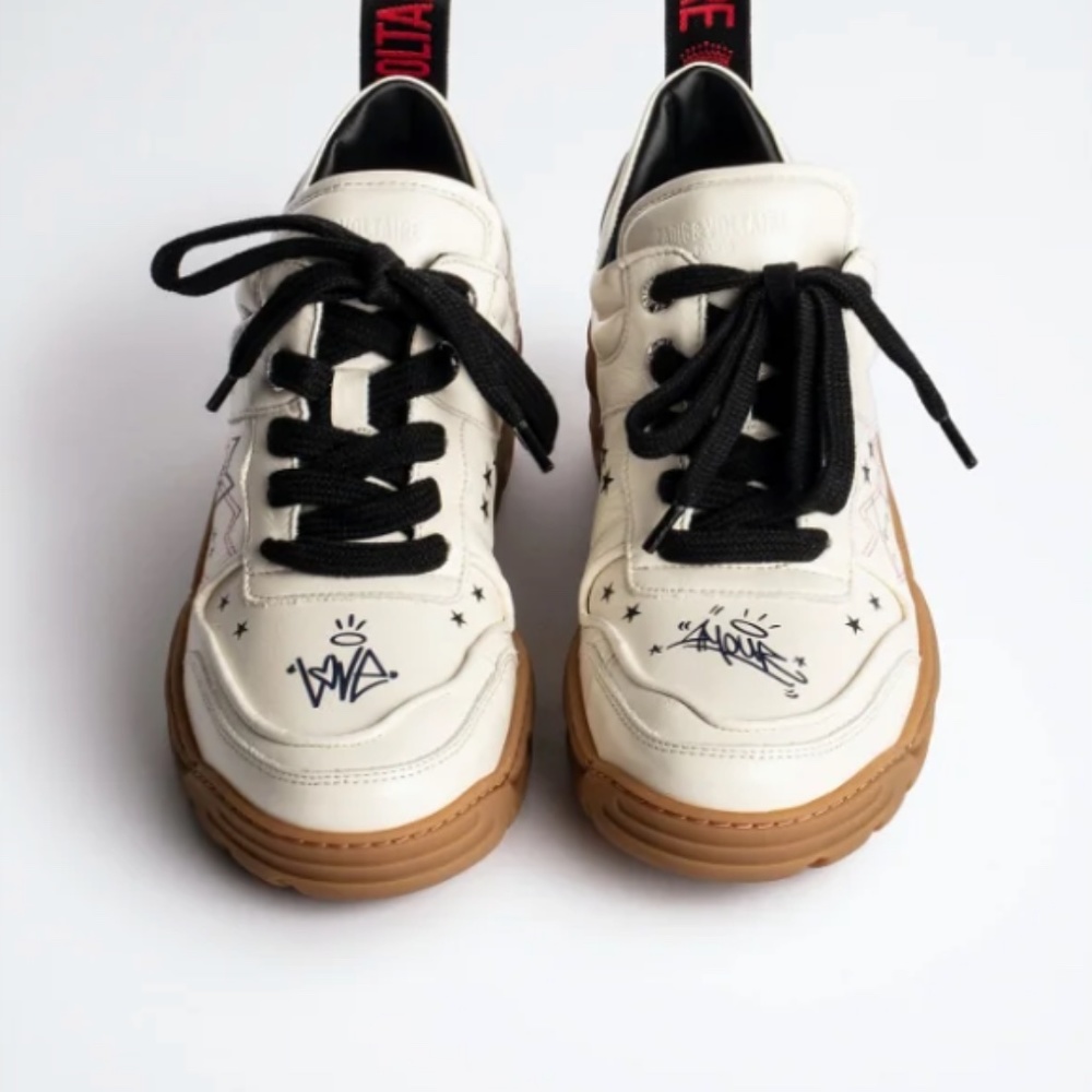 Zadig and Voltaire Blaze Crush Serigraphy Lace Up Sneakers *BRAND NEW* - Picture 3 of 14